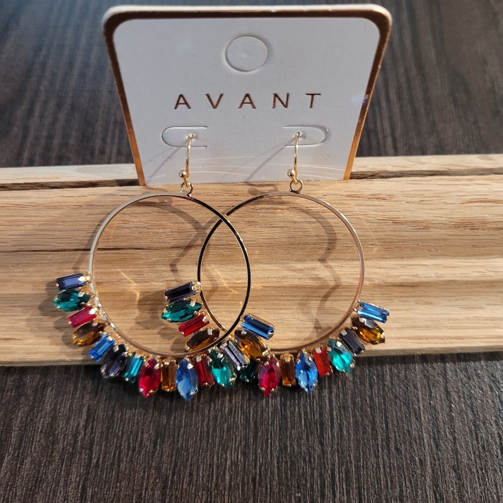 Avant Multi Color 2" Crystal Hoops